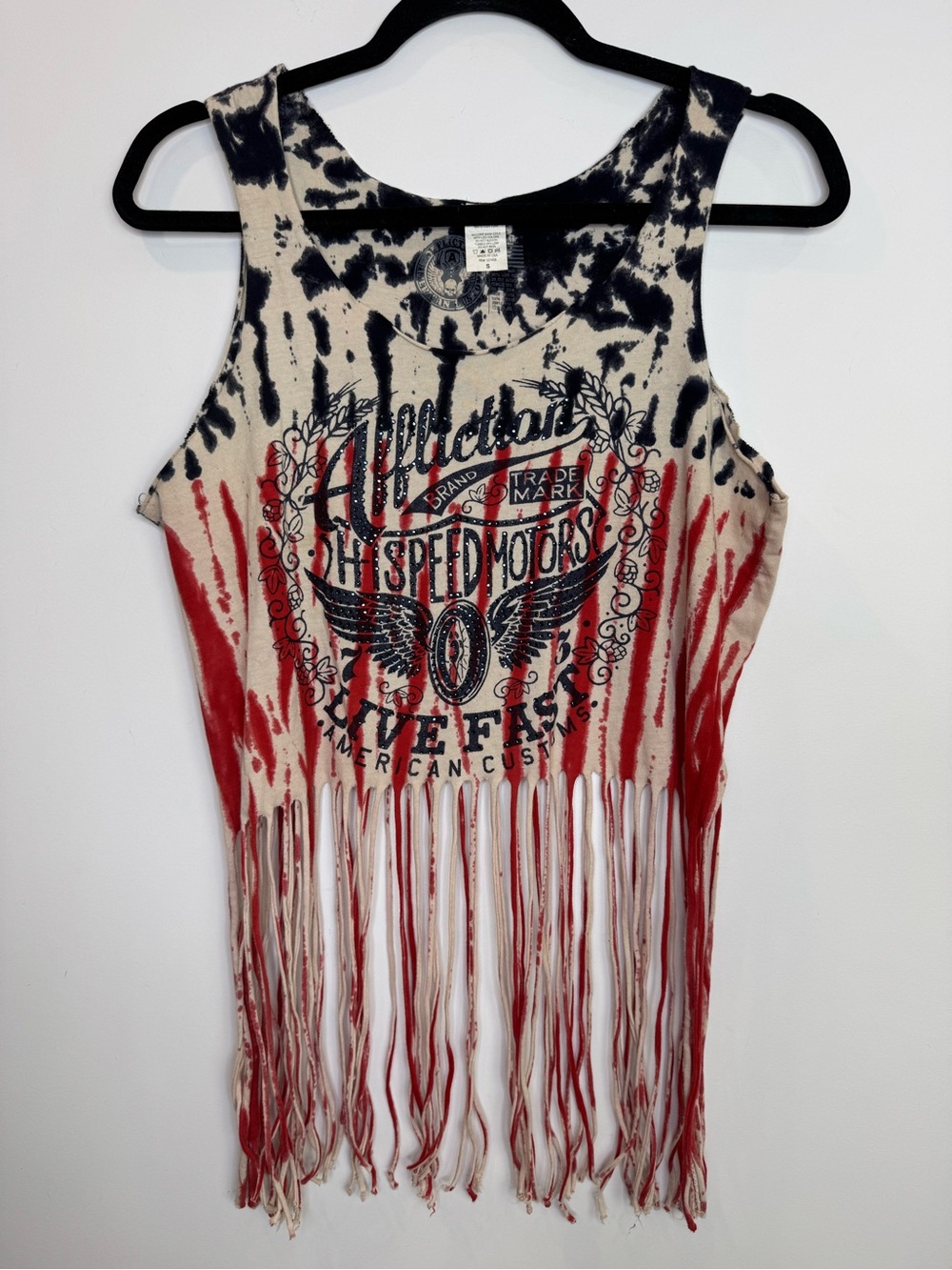 AFFLICTION Damen Tank Top AC Speedway size small fringe festival